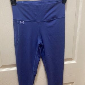 Under Armour Purple High-Waist Performance Leggings with Pocket. Size Medium.